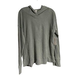 Jockey Vintage Washed Waffle Pullover Hooded Top Size M Chinois Green